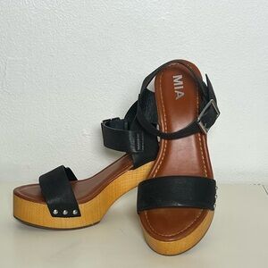 MIA Sabrinda Women's Black Sandals Size 7.5 New With Tags